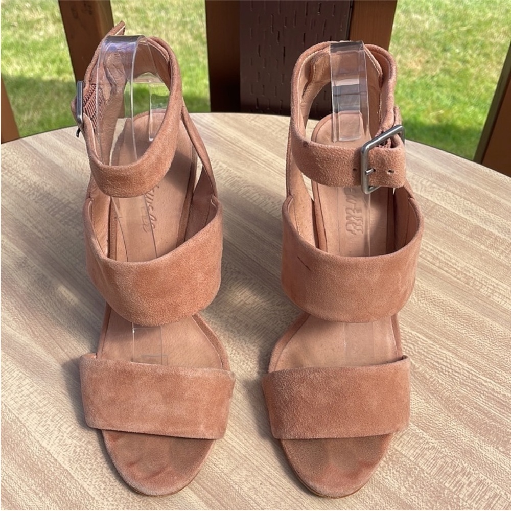 CLEAR OUT PRICE! Madewell The Octavia Sandal Dusty Rose Chunky Heels Size 7.5 - Picture 4 of 12